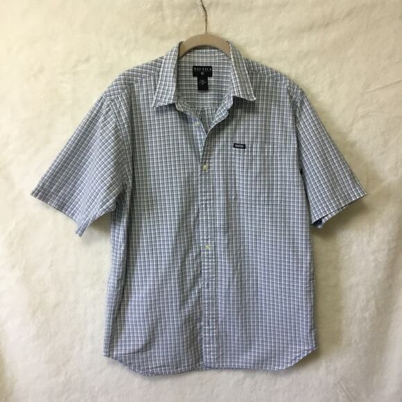 Nautica Kid Blue Striped Short Sleeve Button Shirt - Picture 1 of 12